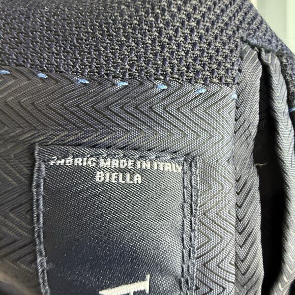 JOSEPH‎ ABBOUD 46R Suit Jacket Blazer Super 100 Blue Wool Modern Fit EUC - Picture 13 of 14